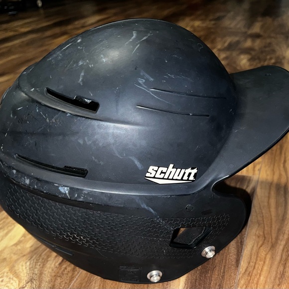 Schutt XR2 baseball or softball batting helmet in a matte black finish - Picture 3 of 6